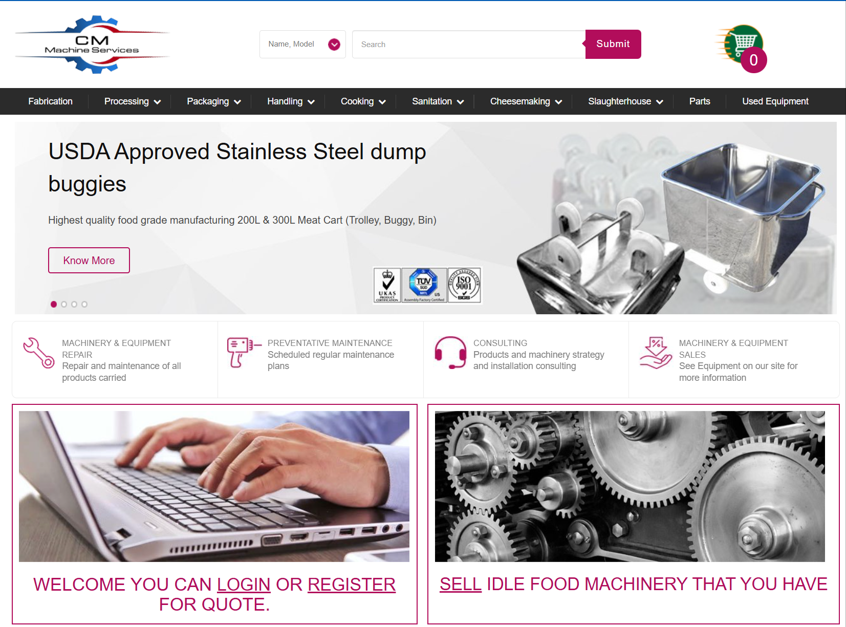 CM Machine Services storefront